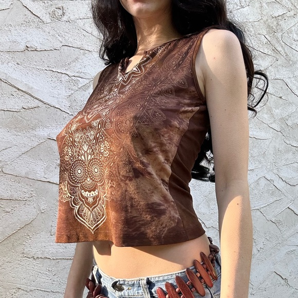 Brown boho tank - Picture 2 of 8